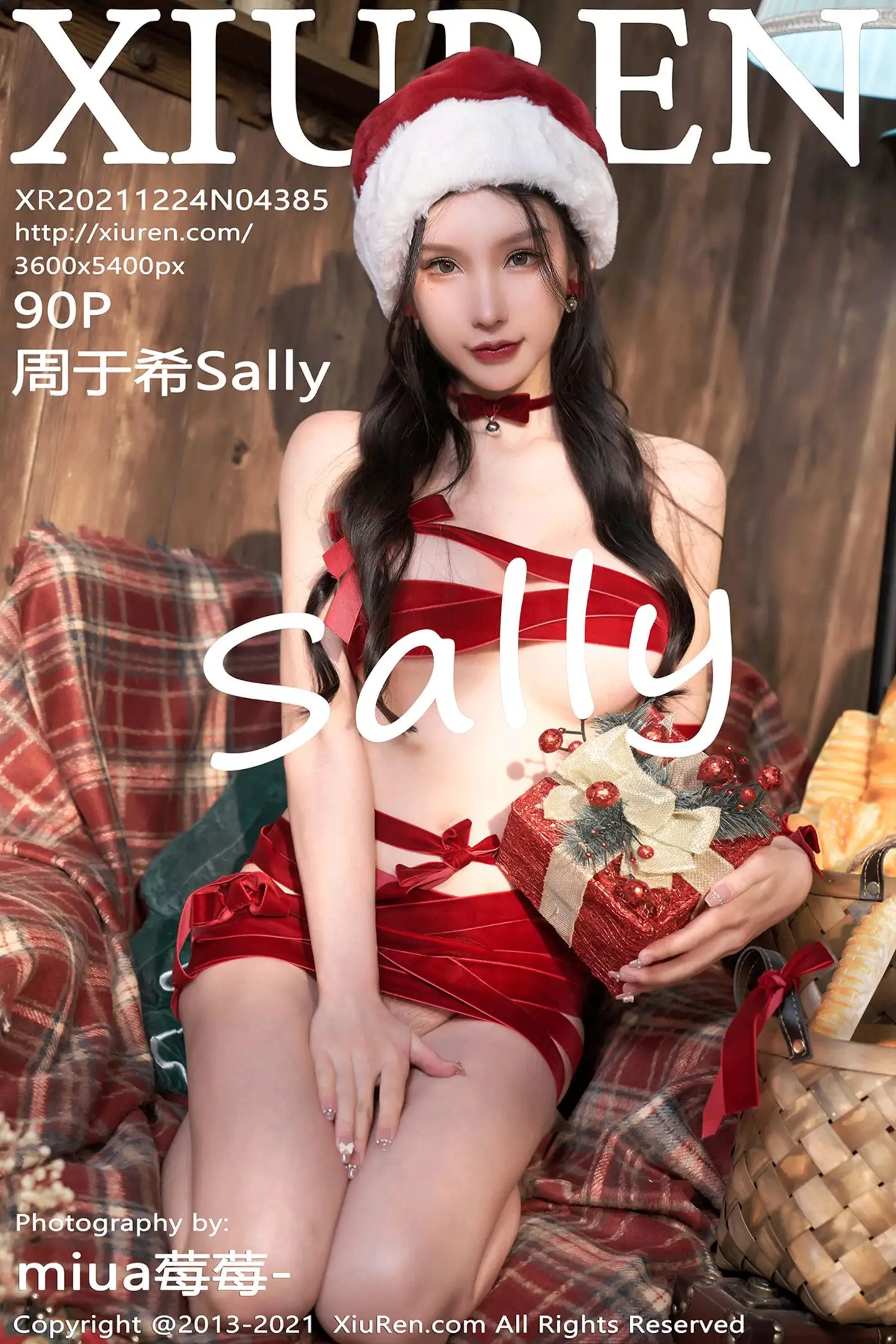 [XiuRen秀人网]VOL.4385 女神周于希Sally圣诞主题性感红色丝带裹身秀火辣身材诱惑写真90P-秀人网官方网站
